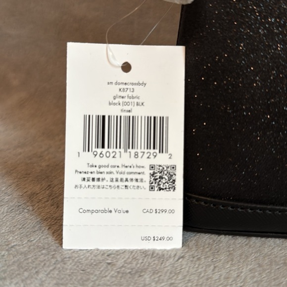 ♠️KATE SPADE♠️Black Glitter Tinsel Small
Dome Shoulder Crossbody/NWT - Picture 3 of 9